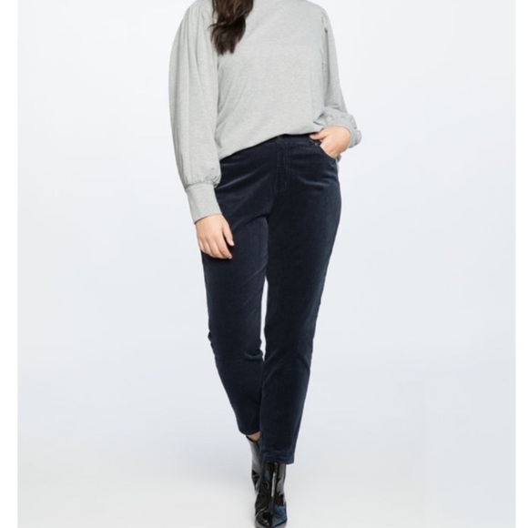 ELOQUII Deep Navy Micro Corduroy Skinny Pant 16 - Picture 1 of 13